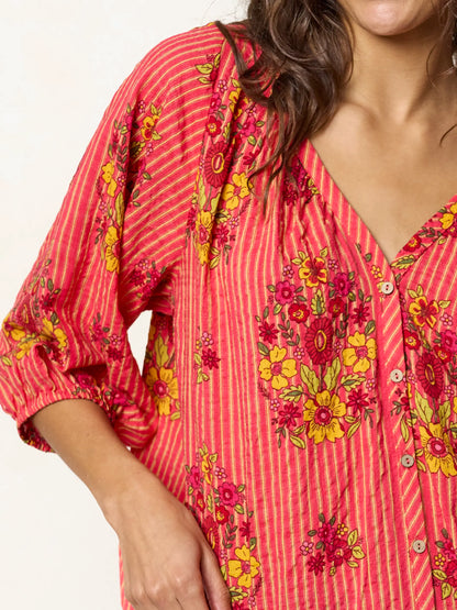 Abby Blouse - Jaipur Stripe Pink