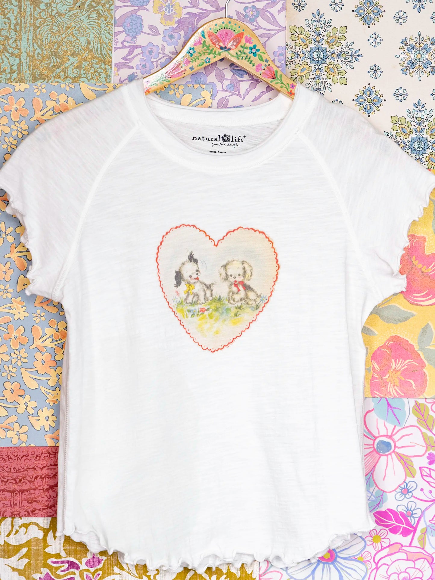 Lily Cotton Short Sleeve Tee Shirt - Puppies
