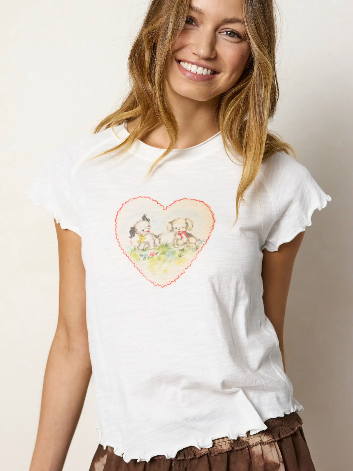Lily Cotton Short Sleeve Tee Shirt - Puppies