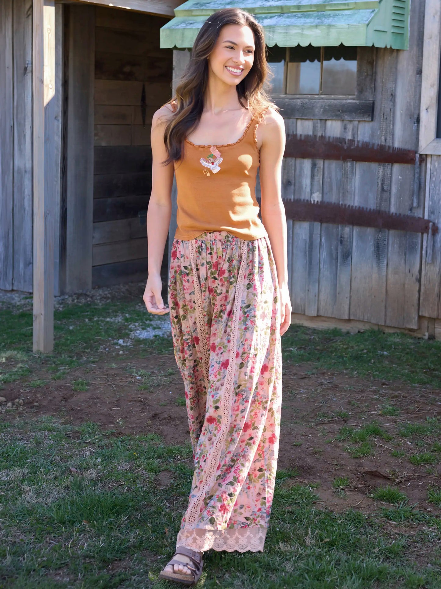 Mona Beaded Tank - Rust Bird