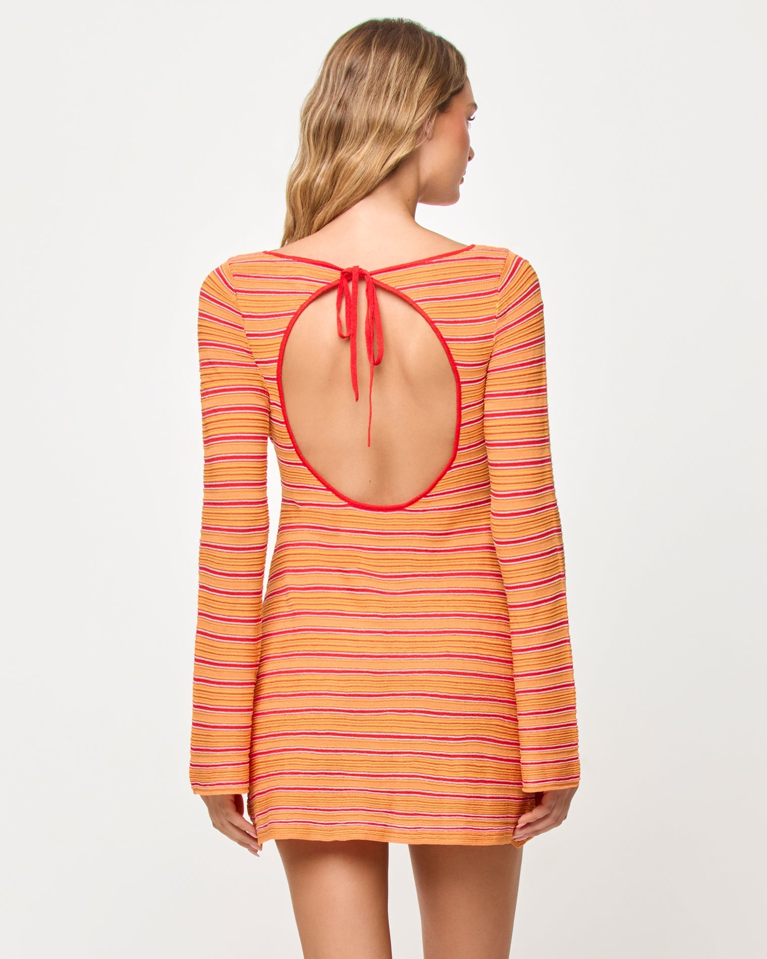 x The Salty Blonde Tita Dress - Chili Pepper Stripe