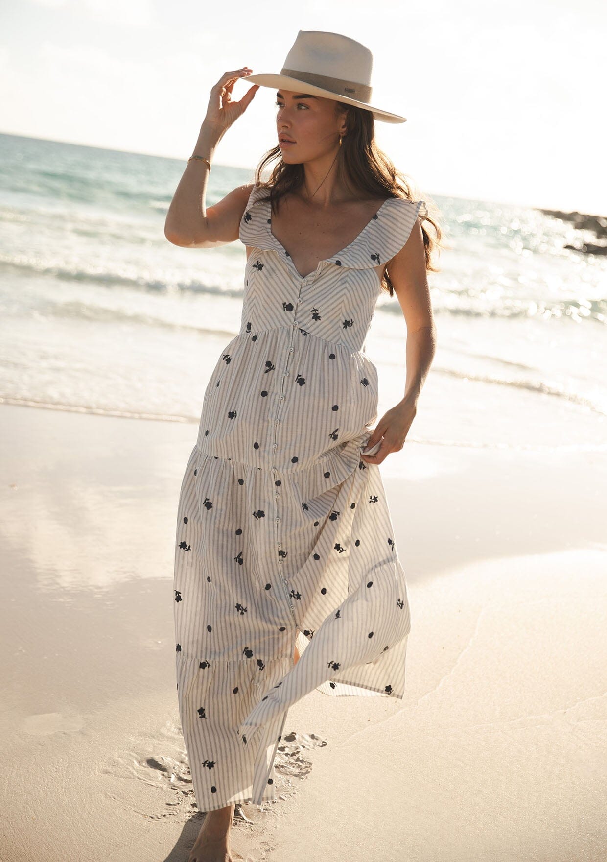 Maribel Embroidered Maxi Dress