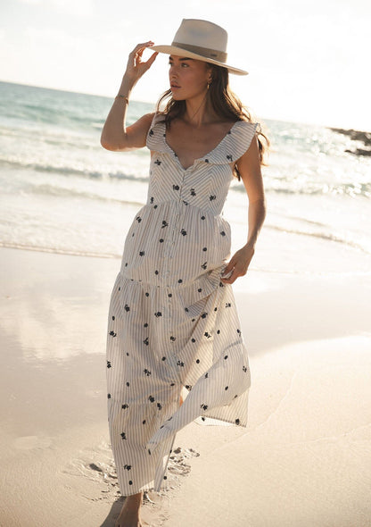 Maribel Embroidered Maxi Dress