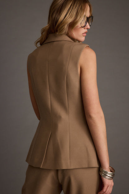 Virginia Taupe Blazer Vest