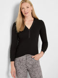 Trimmed Perfect Knit Rib V-Neck Top
