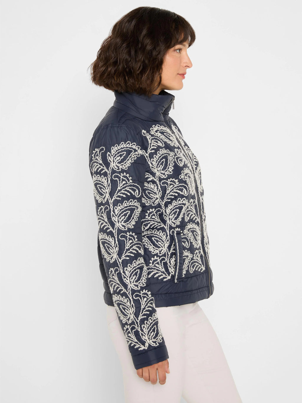 Embroidered Puffer Bomber