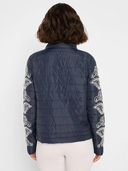 Embroidered Puffer Bomber