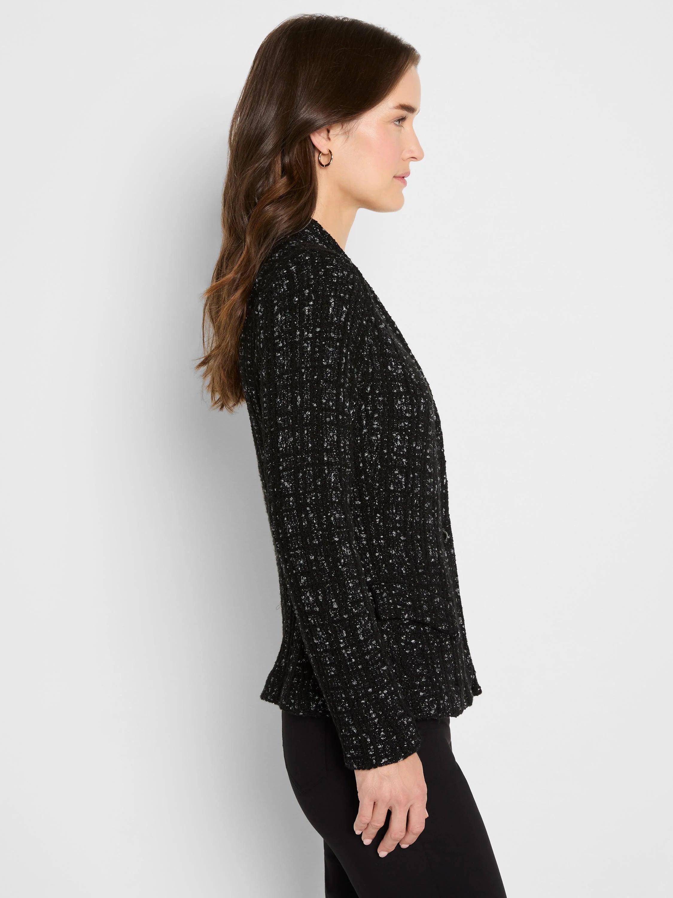 Metallic Grid Knit Jacket