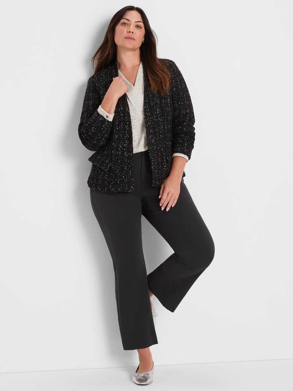 Metallic Grid Knit Jacket