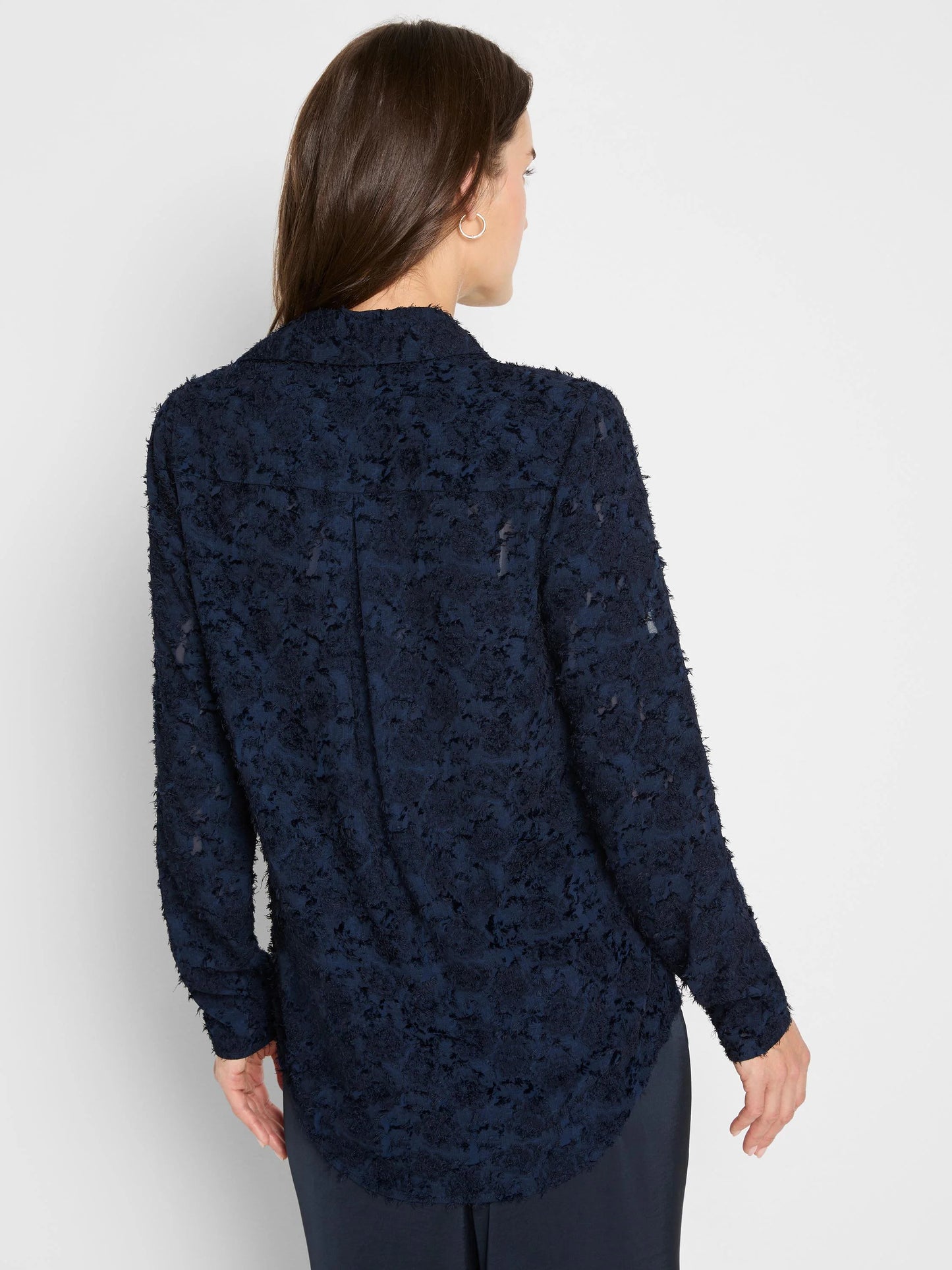 Any Occasion Clipped Jacquard Top