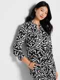 Indigo Leaf Double Crepe Top