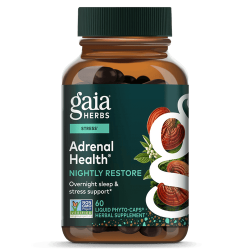 Gaia Herbs Adrenal Health Nightly Restore for Stress Support || 60 ct