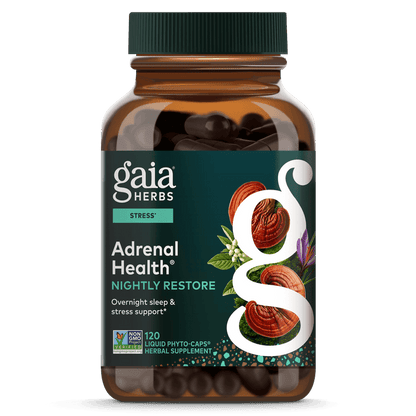 Gaia Herbs Adrenal Health Nightly Restore for Stress Support || 120 ct