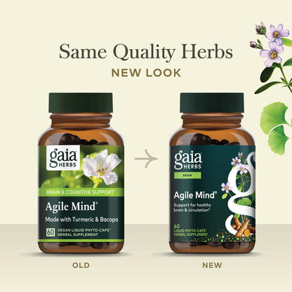 Agile Mind 60 count Old Label Versus New Label Comparison
