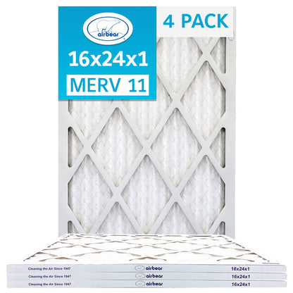 16x24x1 air filter 4pack MERV11