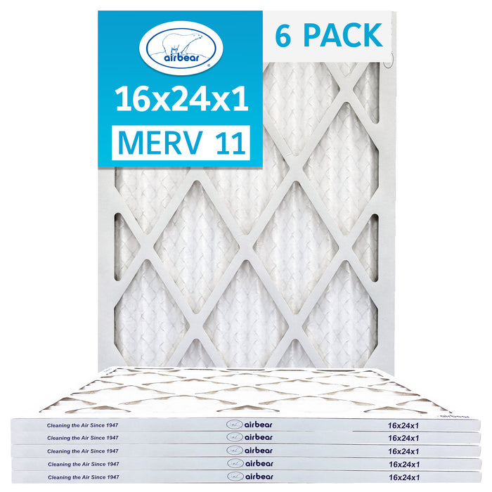 16x24x1 air filter 6pack MERV 11