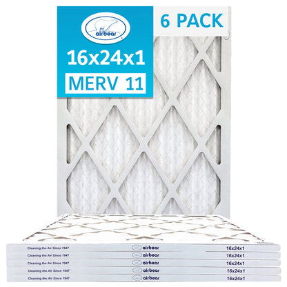 16x24x1 air filter 6pack MERV 11