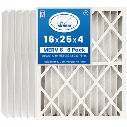 Air Bear 16x25x4 Pleated Air Filter