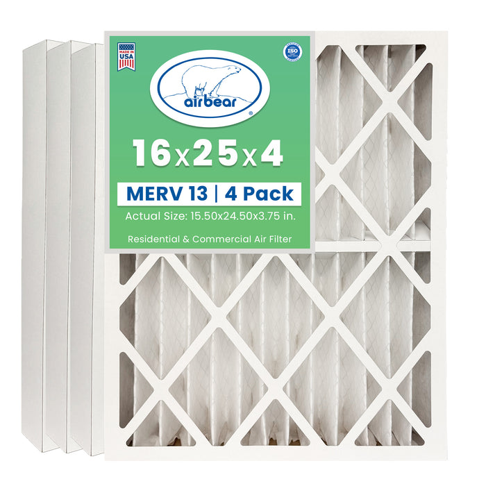 Air Bear 16x25x4 Pleated Air Filter