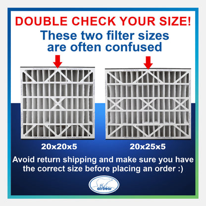 Air Bear 20x25x5 Pleated Air Filters