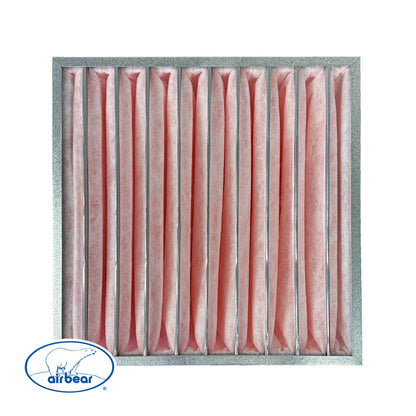 Air Bear Pocket Air Filter 24 in. x 24 in. x 12 in.  MERV 14, 10 Pocket, Pink Synthetic