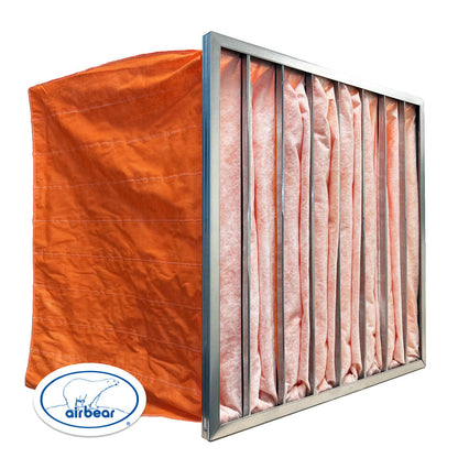 Air Bear Pocket Air Filter 24 in. x 24 in. x 15 in. MERV 13, 8 Pocket, Orange Synthetic