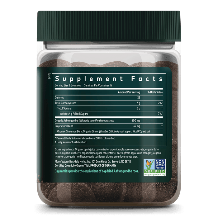 Gaia Herbs Ashwagandha Gummies || 45 ct Supplement Facts