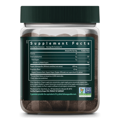 Gaia Herbs Ashwagandha Gummies || 45 ct Supplement Facts