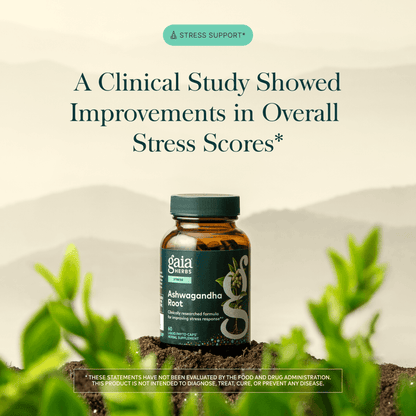 Gaia Herbs Ashwagandha Root Pill for Stress Support || 60 ct Claims