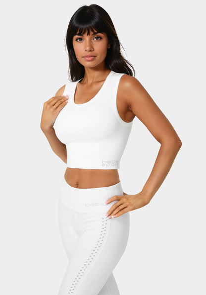 Double Layer Front Seamless Crop Tank