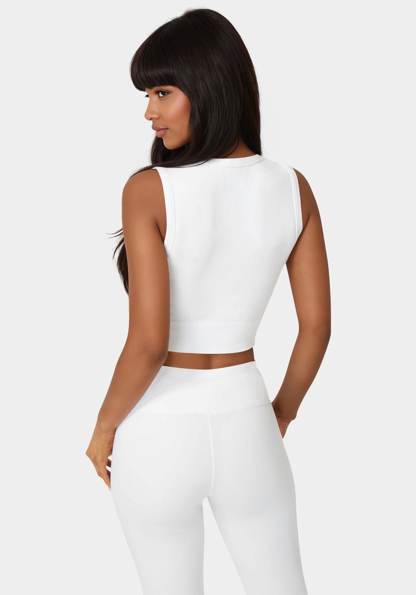 Double Layer Front Seamless Crop Tank