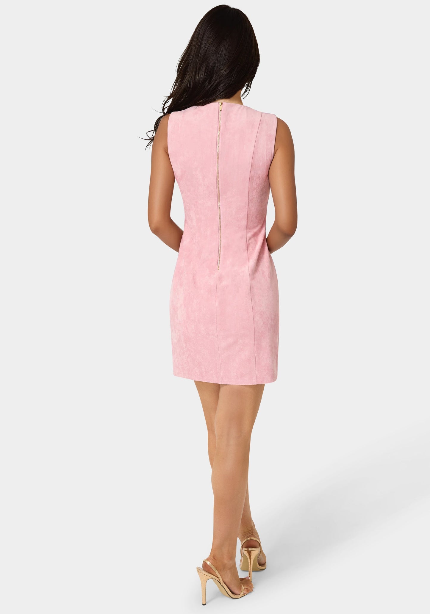 Faux Suede Lace Up Mini Dress