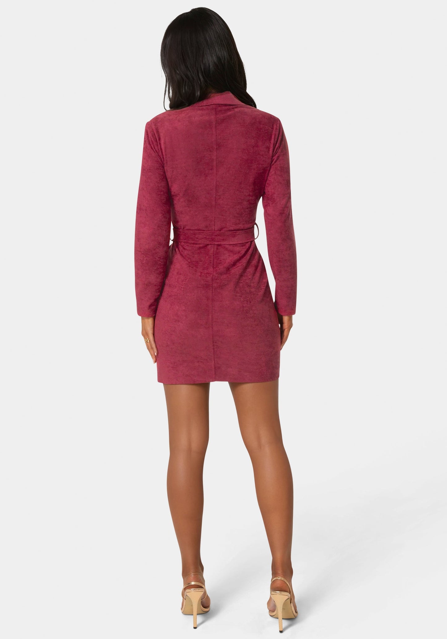 Faux Suede Moto Dress