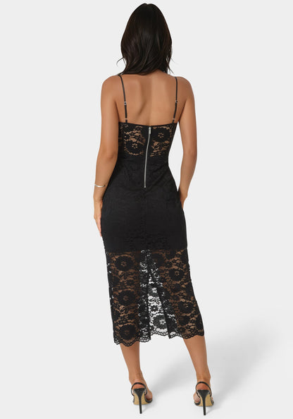 Lace Corset Midi Dress
