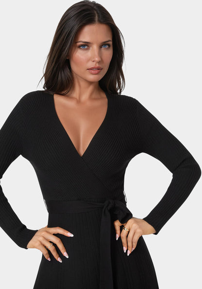 Fit and Flare Midi Sweater Dress
