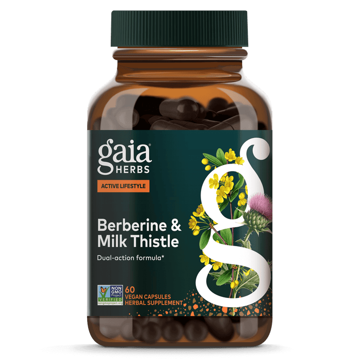 Gaia Herbs Berberine & Milk Thistle for Active Lifestyle || 60 ct