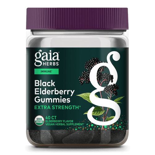 Gaia Herbs Black Elderberry Extra Strength Gummies for Immune Support || 40 ct