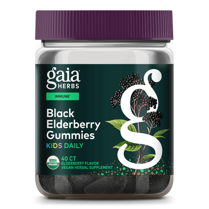 GaiaKids® Black Elderberry Kids Daily Gummies for Immune Support || 40 ct