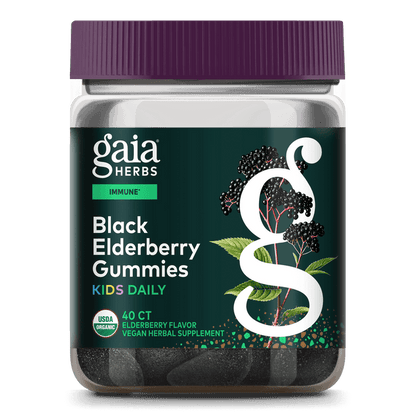 GaiaKids® Black Elderberry Kids Daily Gummies for Immune Support || 40 ct