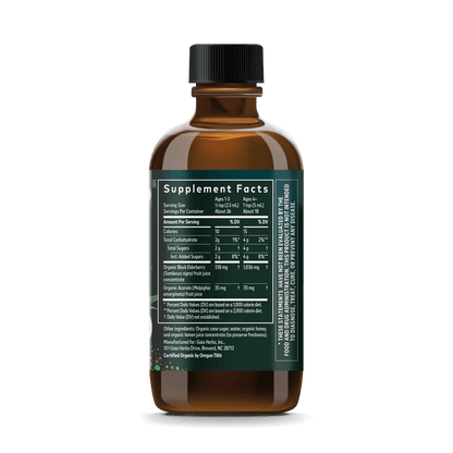 Gaia Herbs GaiaKids Black Elderberry Syrup Supplement Facts