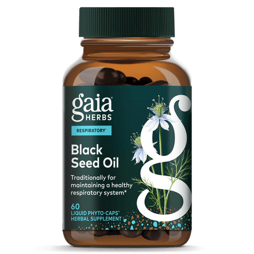 Gaia Herbs Black Seed Oil pills for Respiratory Support || 60 ct