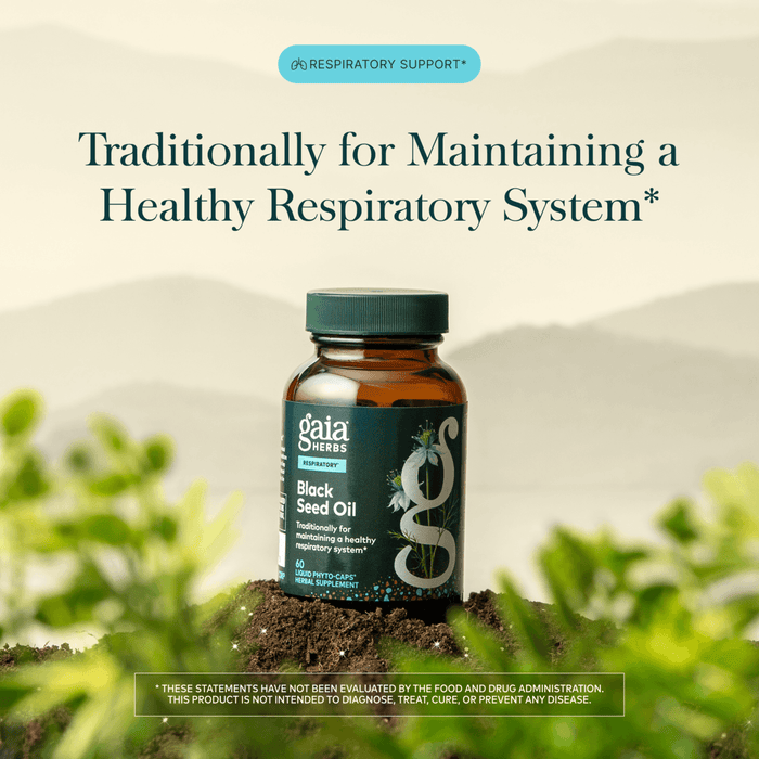 Gaia Herbs Black Seed Oil pills for Respiratory Support || 60 ct Claims
