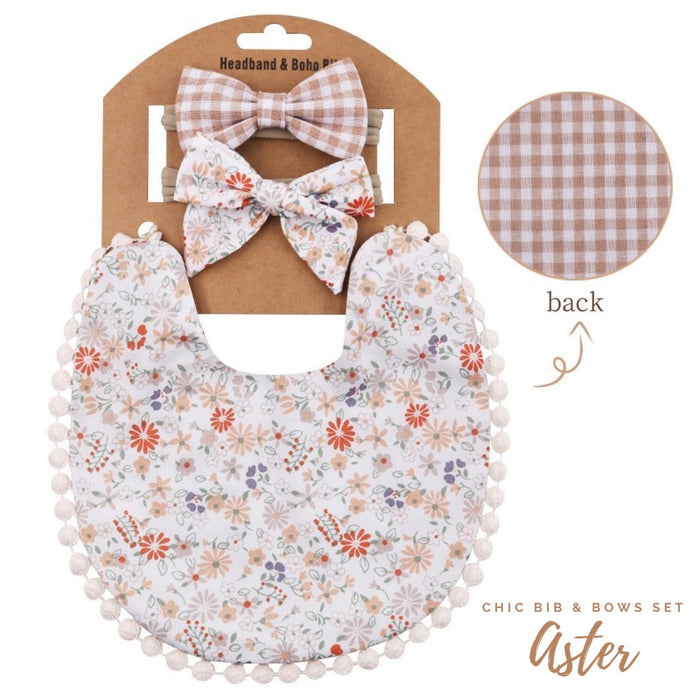 Blooming Wisdom Chic Bib & Bow Set