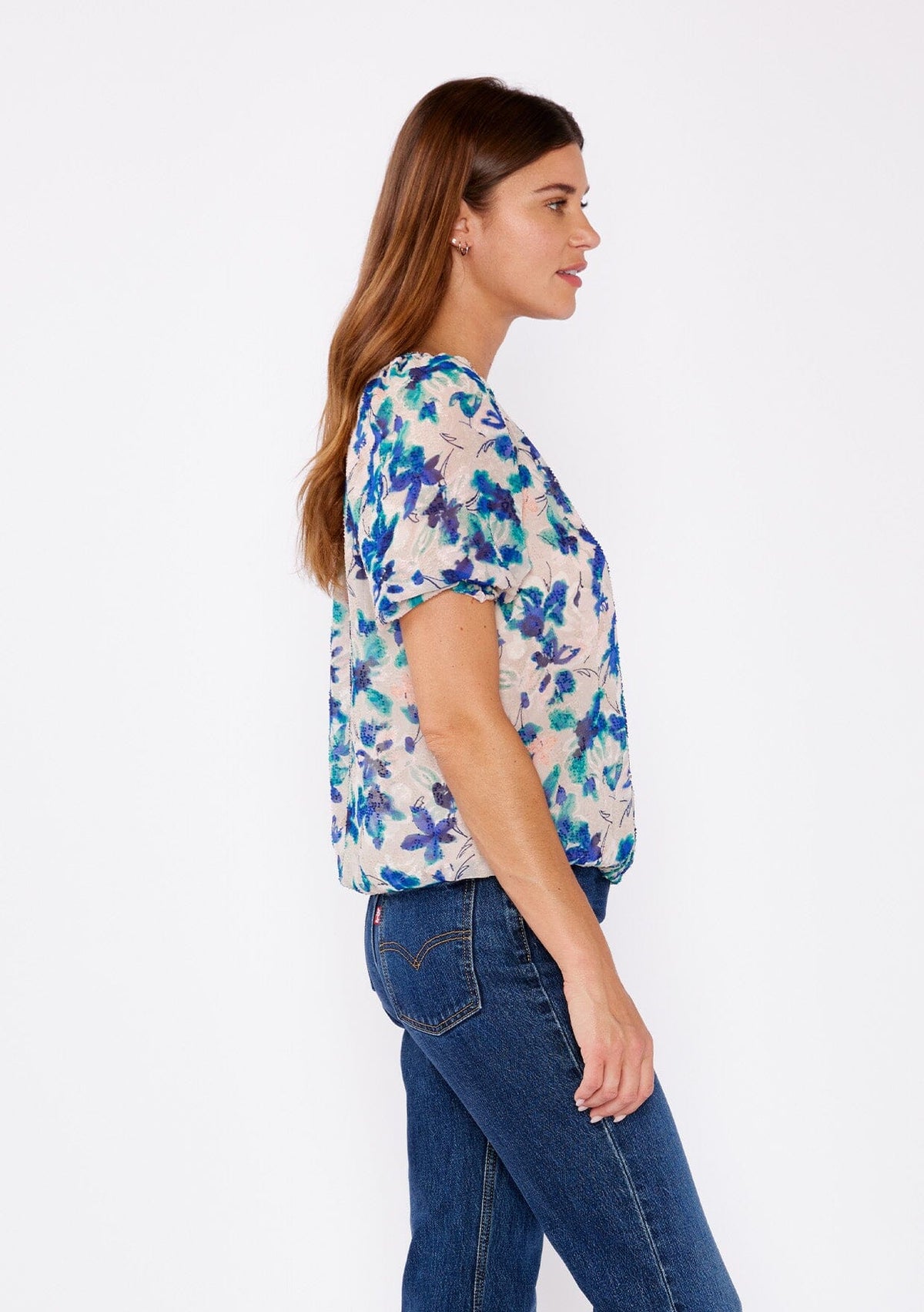 Ocean Breeze Floral Blouse