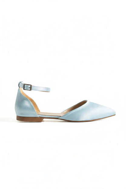 Brune | Baby Blue Satin Flats