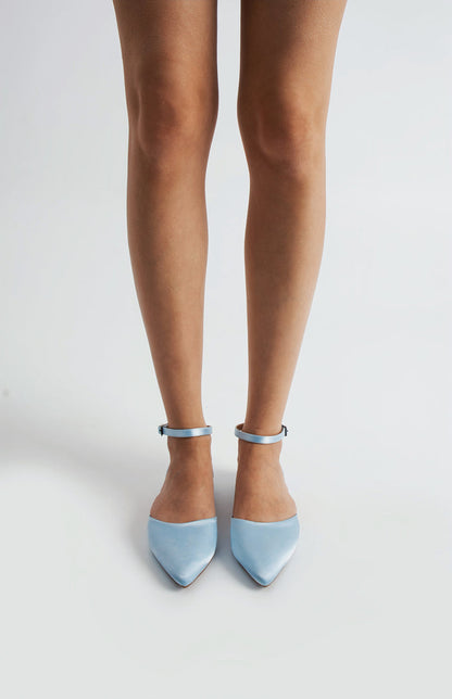 Brune | Baby Blue Satin Flats