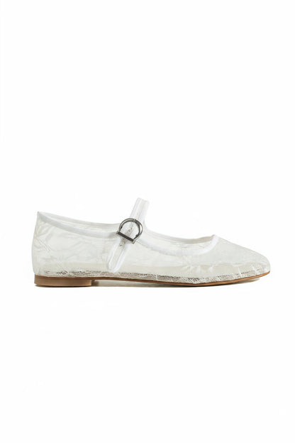 Calliope | Transparent Lace Floral Flats