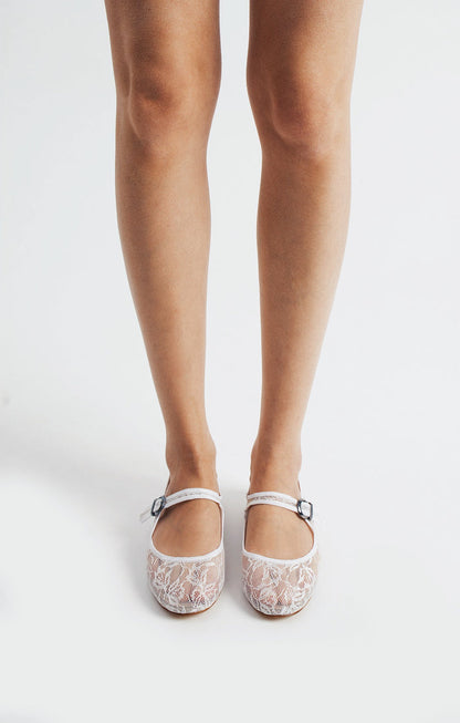Calliope | Transparent Lace Floral Flats