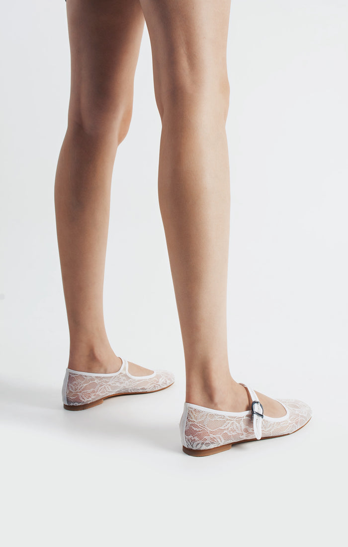 Calliope | Transparent Lace Floral Flats