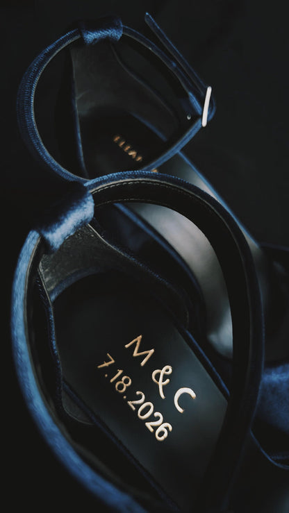 Custom Sole Engraving – Wedding Date & Initials